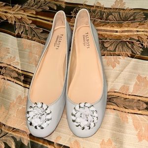 Talbots leather light grey power flats